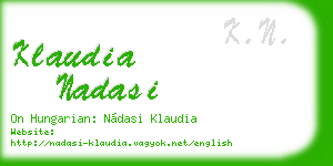 klaudia nadasi business card